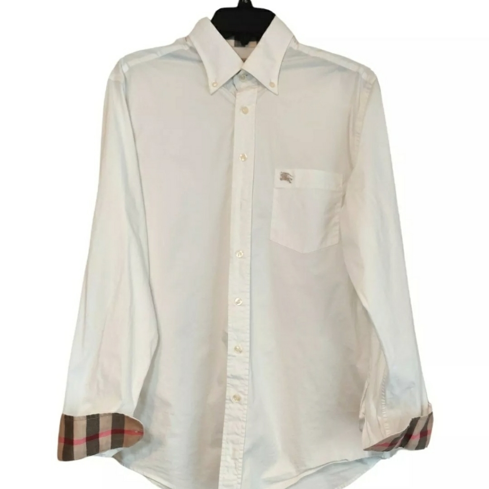 Burberry Brit Stretch Cotton Poplin Shirt Size M $225